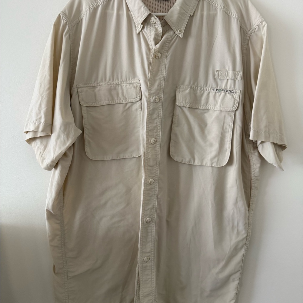 Exofficio Lightweight Button-Up Short Sleeve Shirt - Beige